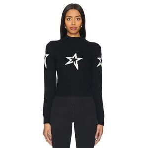 Perfect Moment Black and White Star Cable Sweater NWT